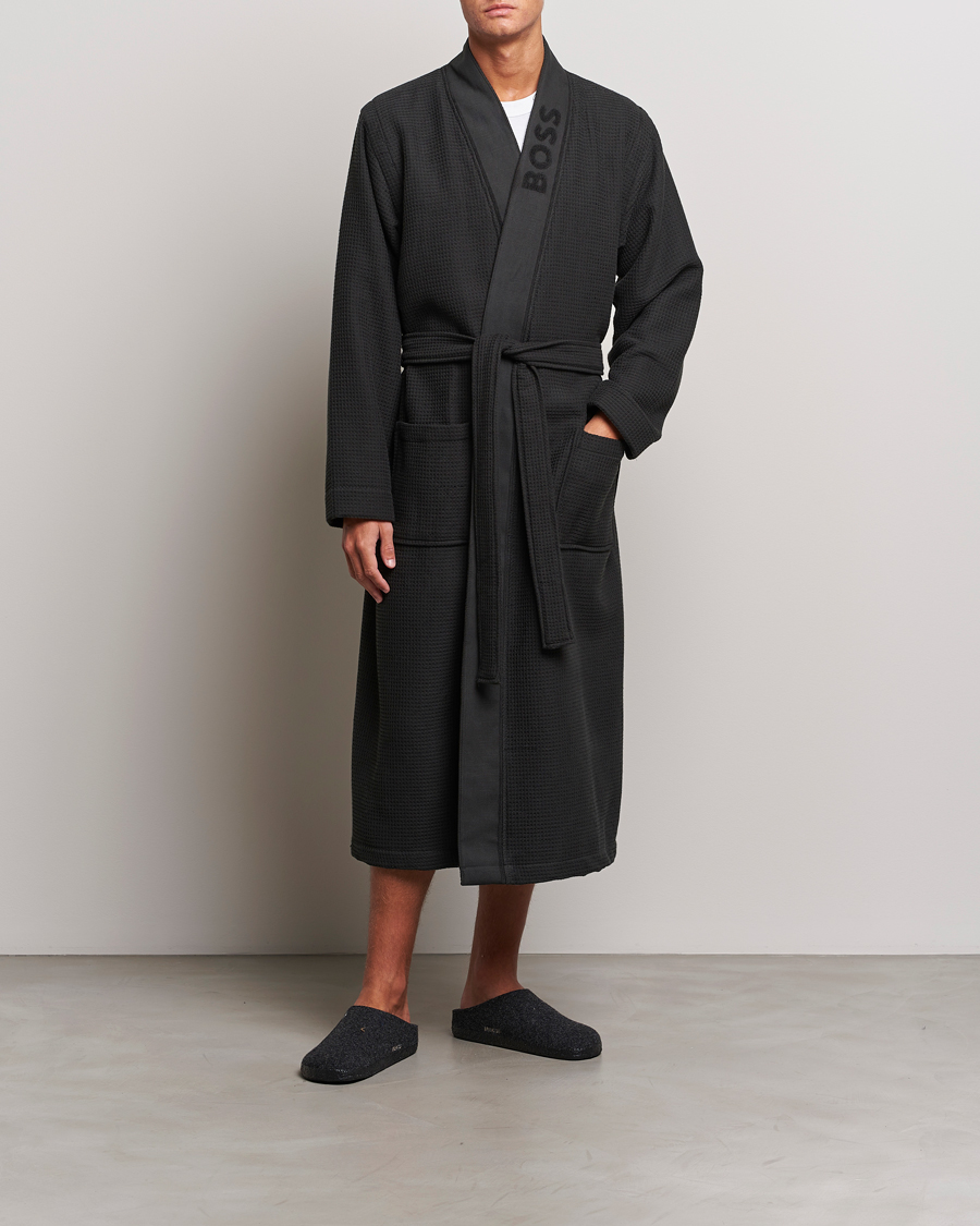 Heren | BOSS BLACK Waffle Kimono Black | BOSS BLACK | Waffle Kimono Black