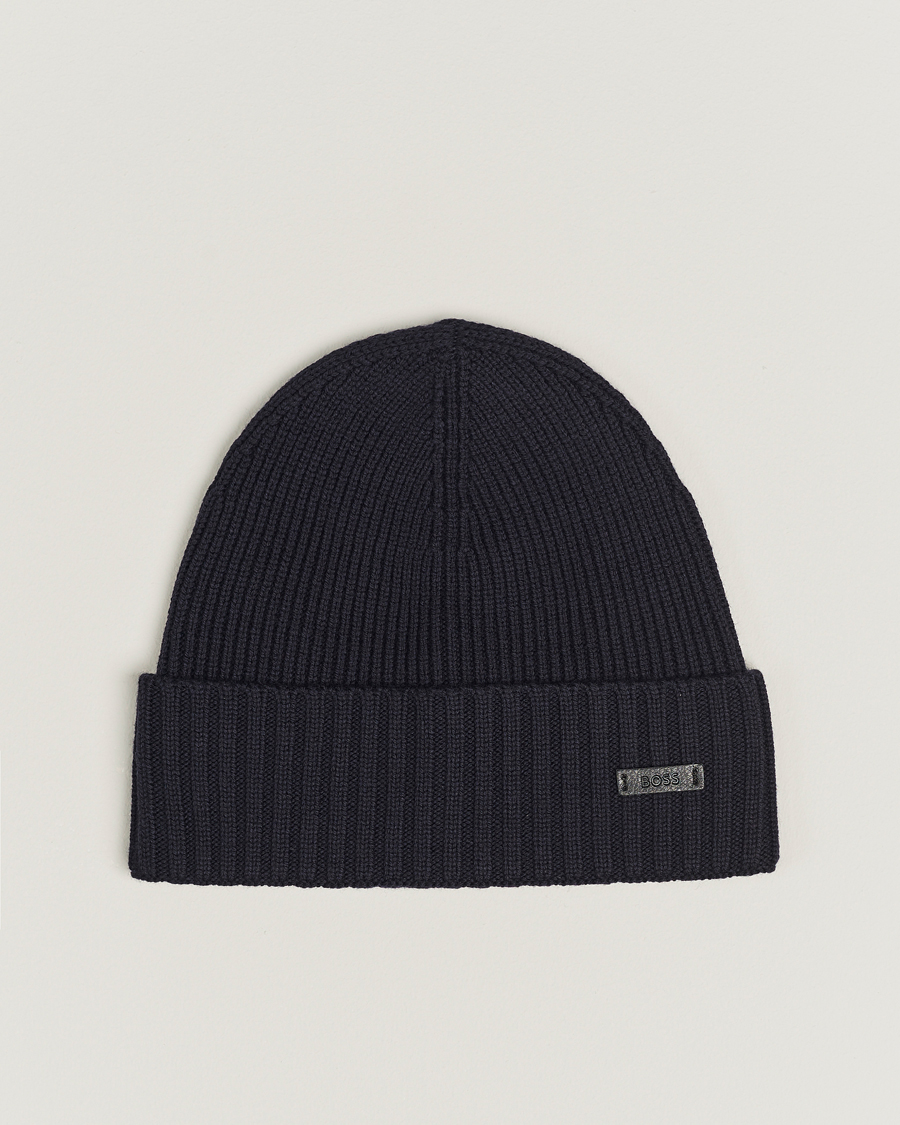 Homme | BOSS BLACK Fati Wool Beanie Dark Blue | BOSS BLACK | Fati Wool Beanie Dark Blue