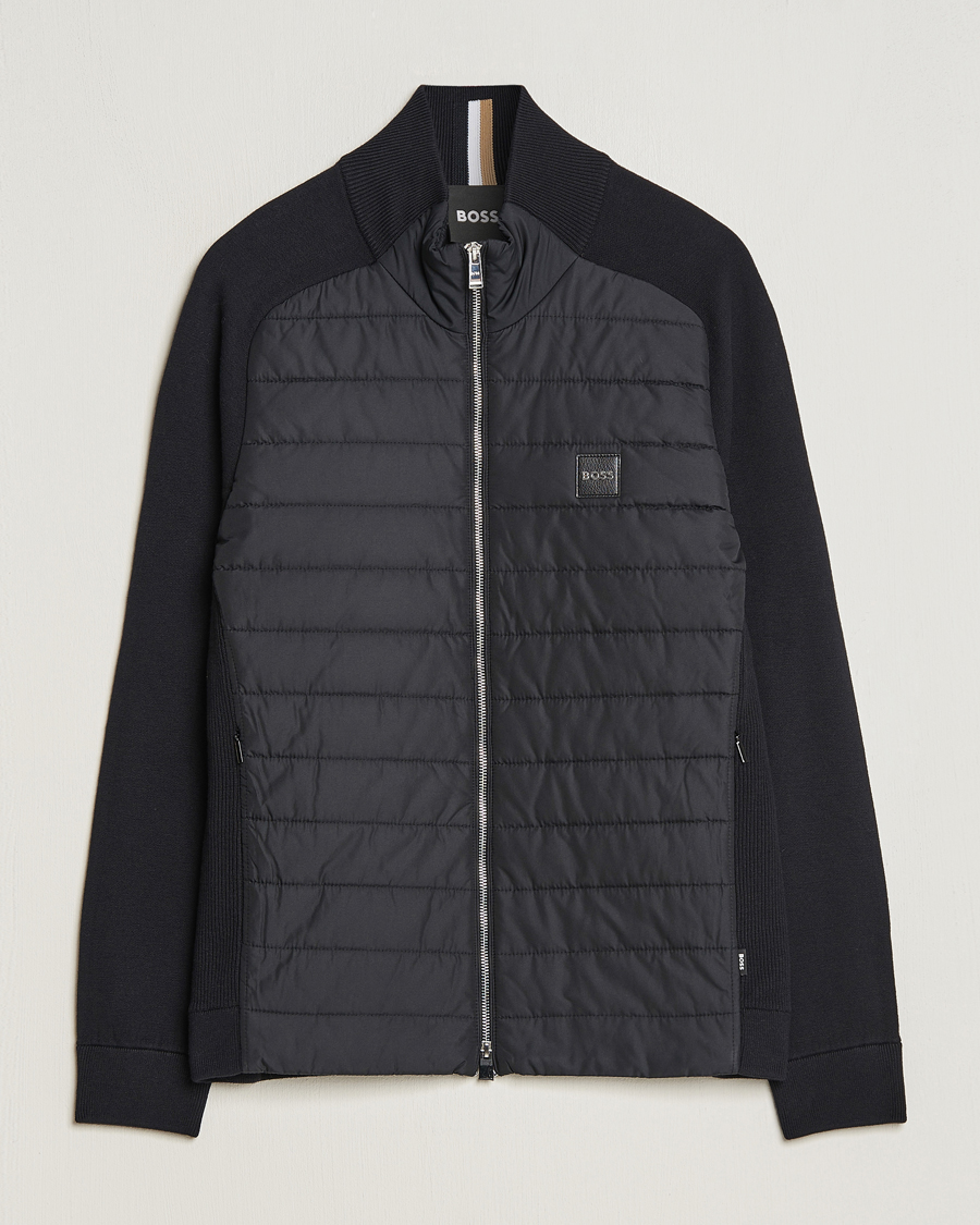 Homme | Pulls Et Tricots | BOSS BLACK | Medesimo Hybrid Full Zip Black