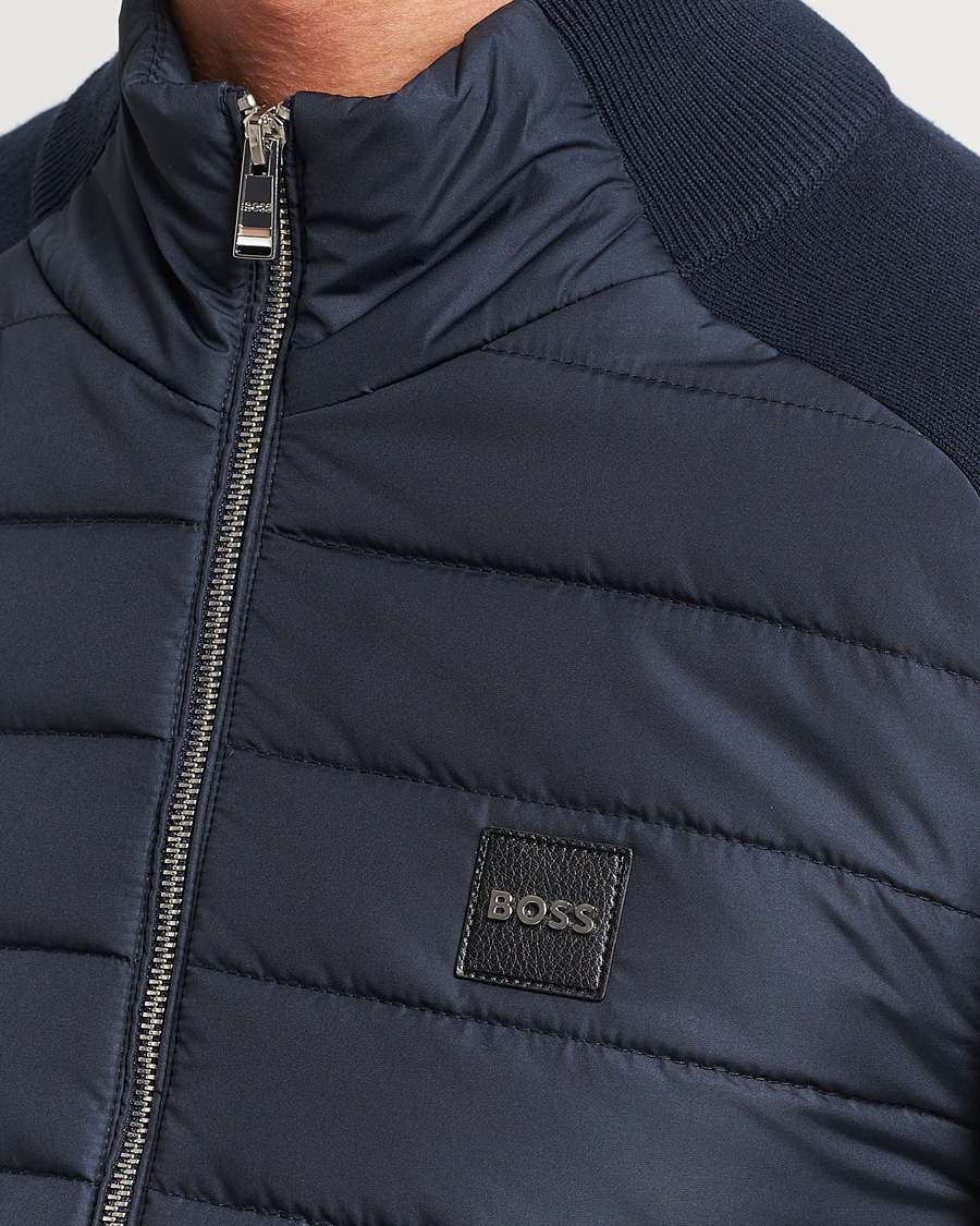 Homme | Pulls Et Tricots | BOSS BLACK | Medesimo Hybrid Full Zip Dark Blue