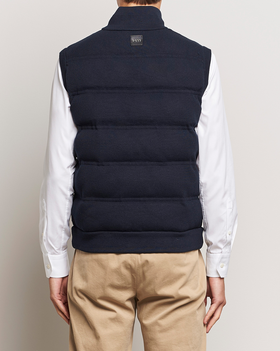 Homme | Manteaux Et Vestes | BOSS BLACK | Mandolino Corduroy Vest Dark Blue