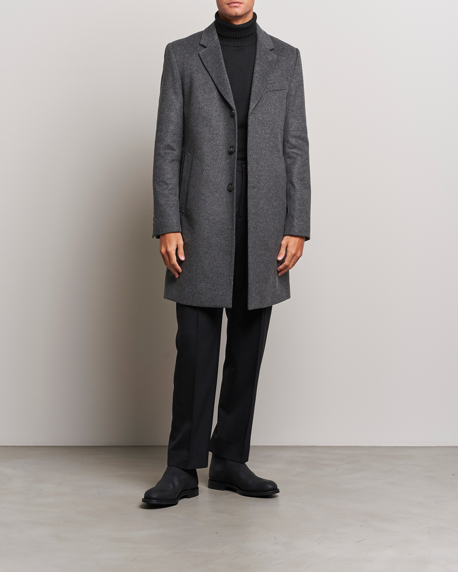 Heren | Jassen | BOSS BLACK | Hyde Wool/Cashmere Coat Medium Grey
