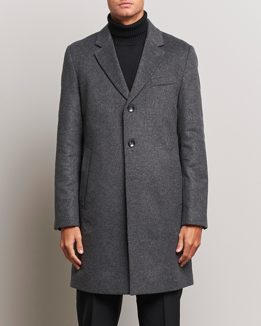 Heren | Jassen | BOSS BLACK | Hyde Wool/Cashmere Coat Medium Grey