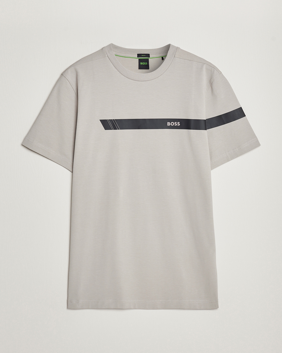 Homme | T-shirts | BOSS GREEN | Logo Crew Neck T-Shirt Open Grey
