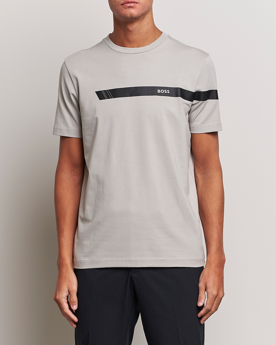 Homme | T-shirts | BOSS GREEN | Logo Crew Neck T-Shirt Open Grey