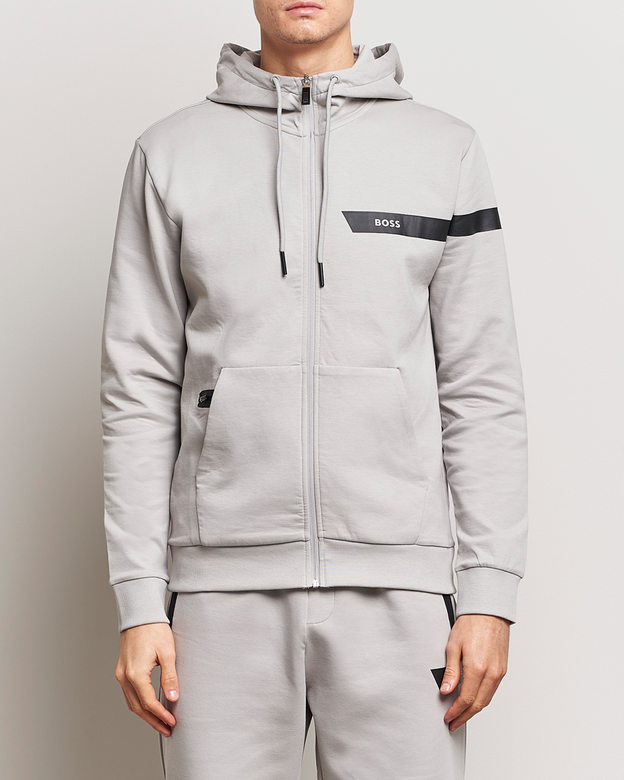 Homme | Pulls Et Tricots | BOSS GREEN | Saggy Full Zip Hoodie Open Grey