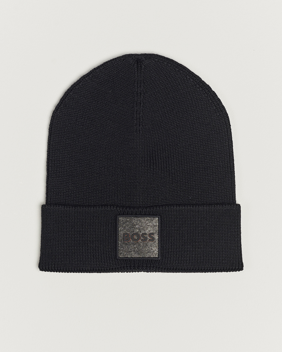 Heren | BOSS ORANGE Foxxy Logo Beanie Black | BOSS ORANGE | Foxxy Logo Beanie Black