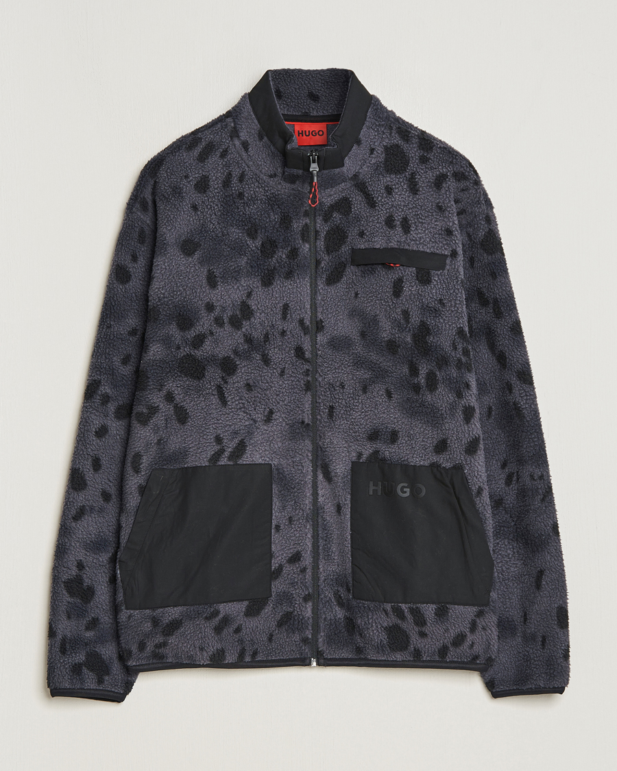 Homme | Pulls Et Tricots | HUGO | Deleriac Teddy Full Zip Dark Grey