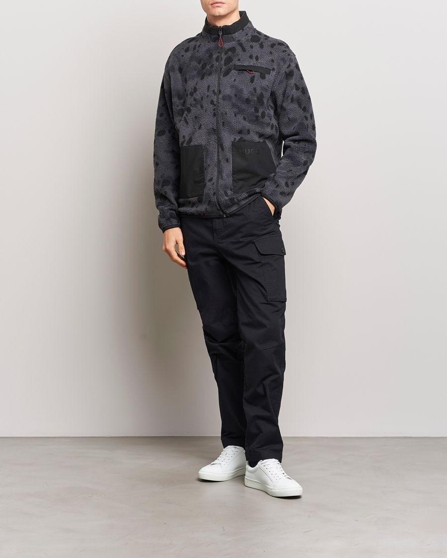Homme | Pulls Et Tricots | HUGO | Deleriac Teddy Full Zip Dark Grey