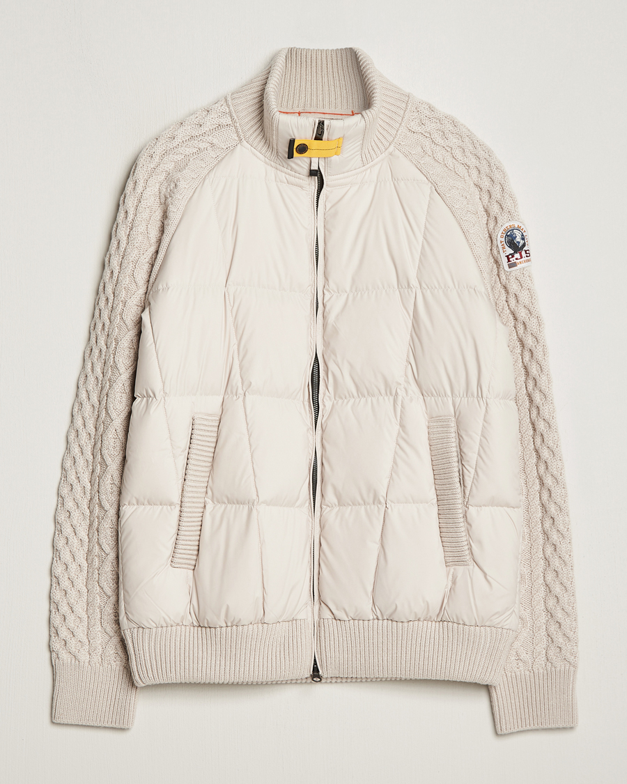 Heren | Jassen | Parajumpers | Great Aran Knitted Hybrid Jacket Bone