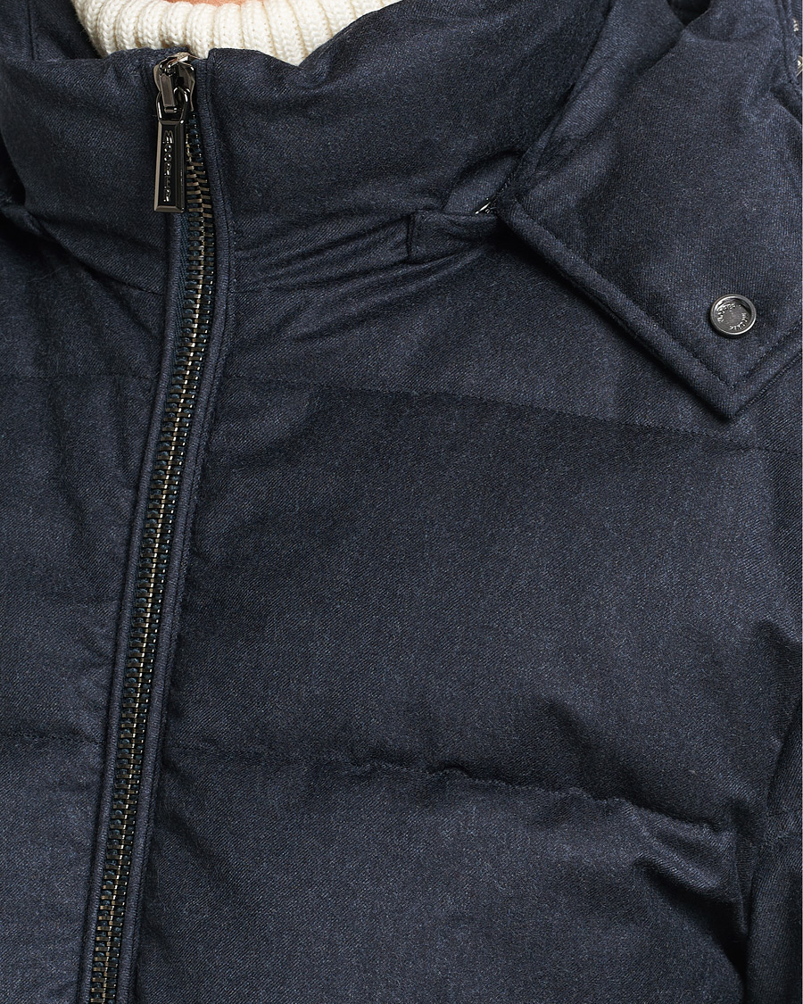 Heren | Jassen | MooRER | Brett Wool/Cashmere Hooded Jacket Blue Grey