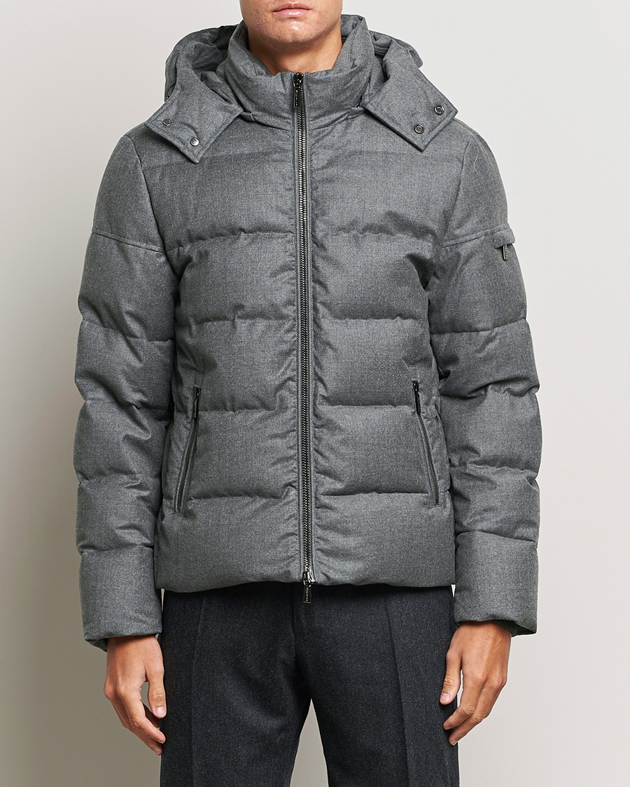 Heren | Jassen | MooRER | Brett Wool/Cashmere Hooded Jacket Grey