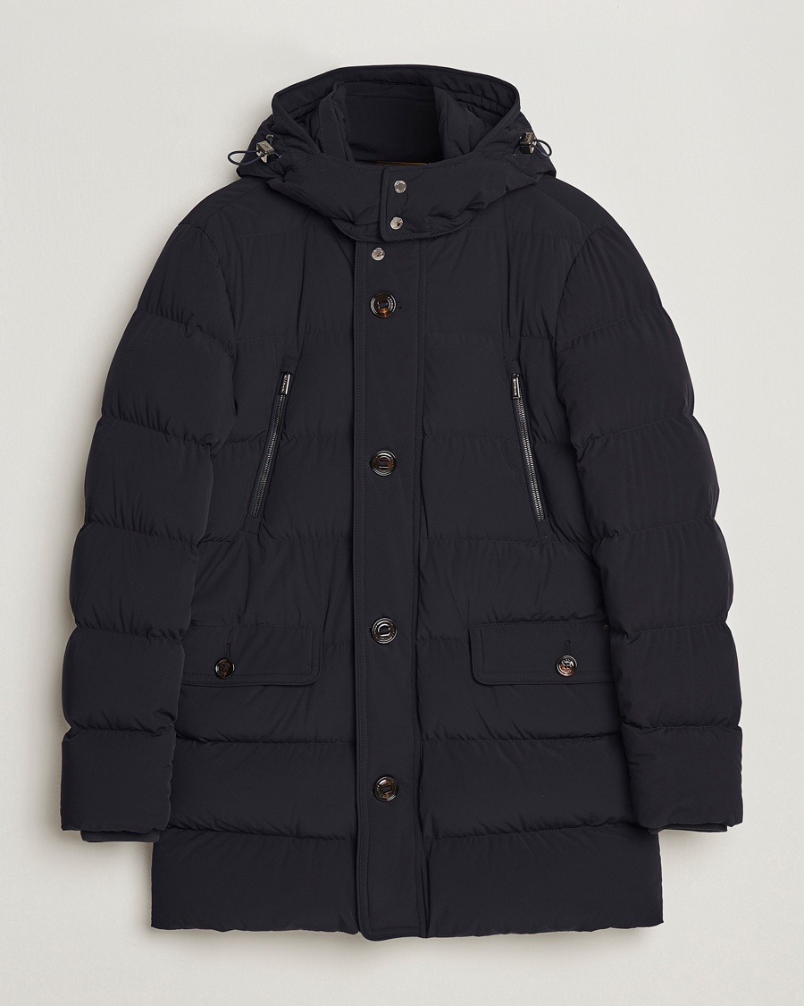 Heren | Jassen | MooRER | Gorner Water resistant Nylon Parka Navy