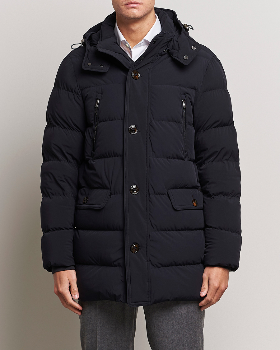 Heren | Jassen | MooRER | Gorner Water resistant Nylon Parka Navy