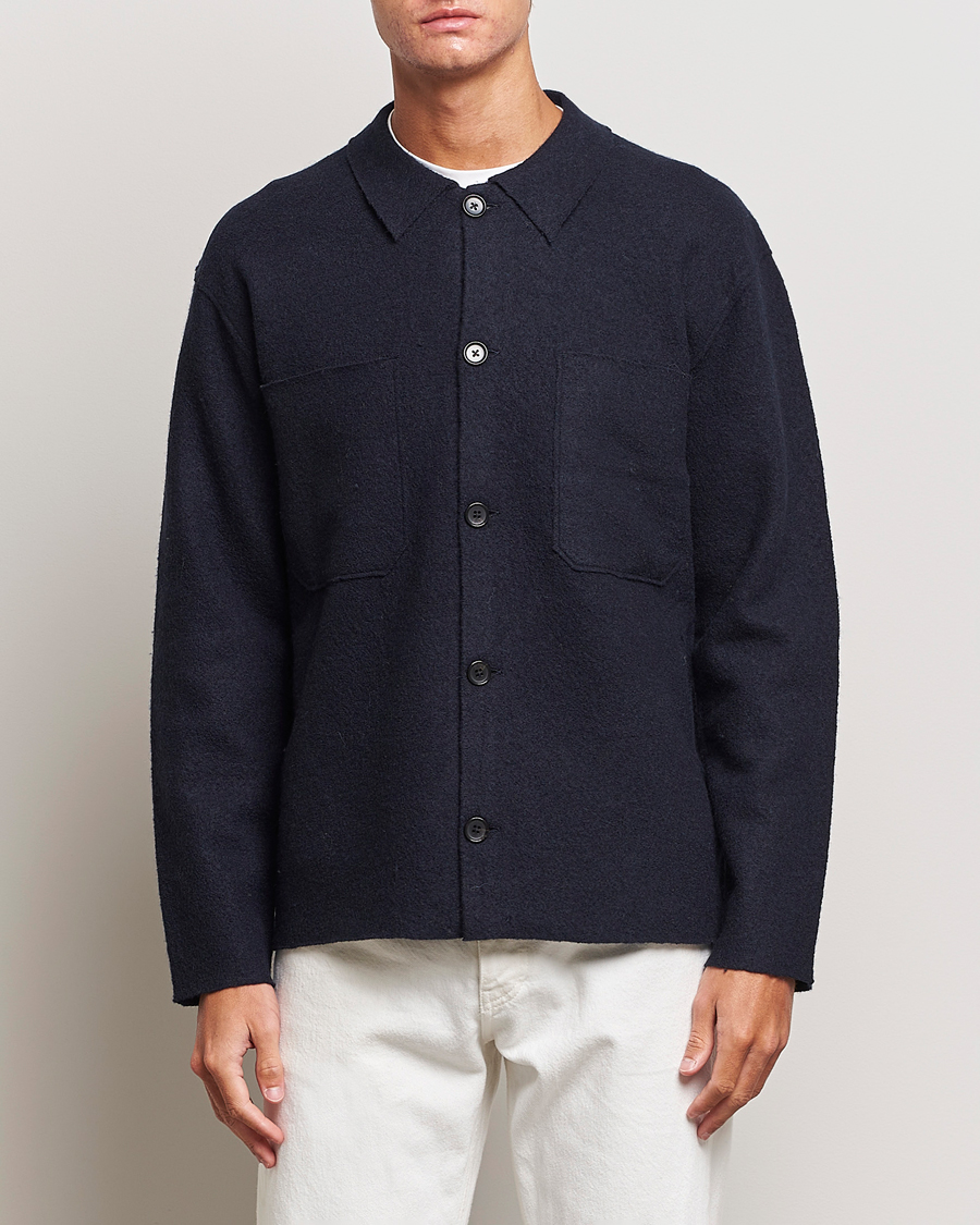 Homme | Pulls Et Tricots | NN07 | Jonas Boiled Wool Cardigan Navy Blue