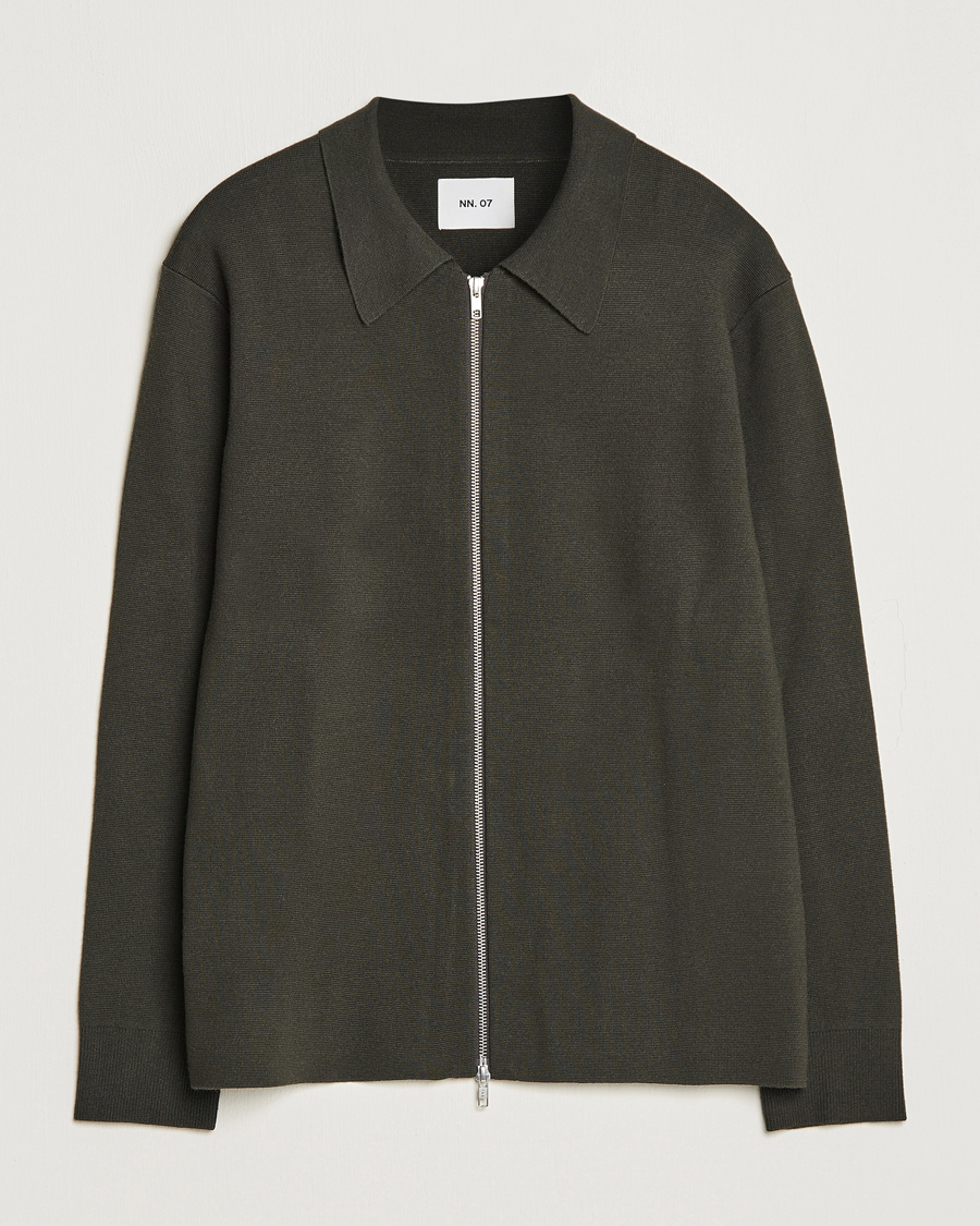 Homme | Pulls Et Tricots | NN07 | Harald Knitted Full Zip Dark Green