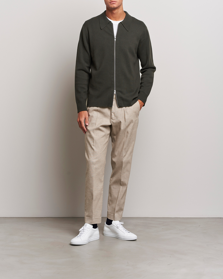 Homme | Pulls Et Tricots | NN07 | Harald Knitted Full Zip Dark Green