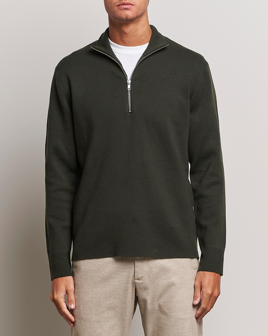 Homme | Pulls Et Tricots | NN07 | Harald Cotton/Modal Half Zip Dark Army