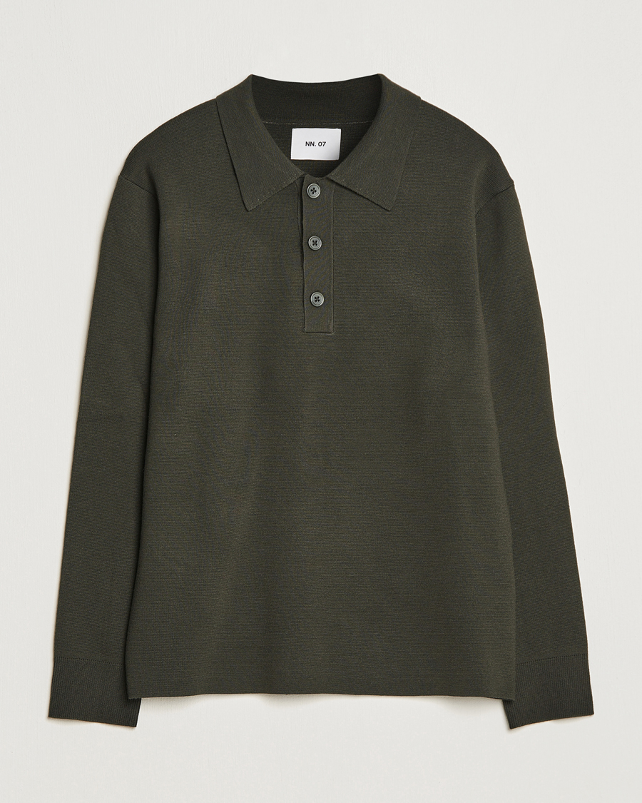 Homme | Pulls Et Tricots | NN07 | Harald Knitted Polo Dark Green