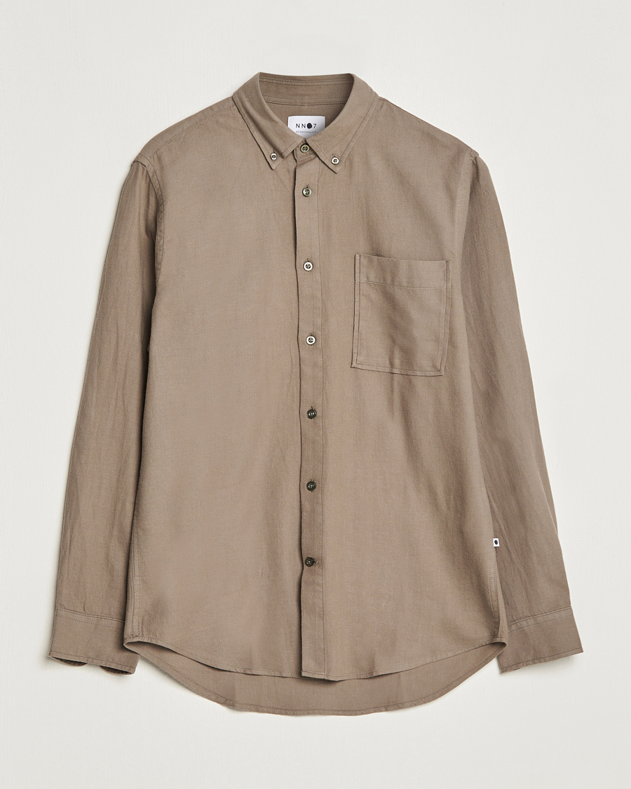 Homme | Chemises | NN07 | Arne Brushed Flannel Shirt Dark Clay