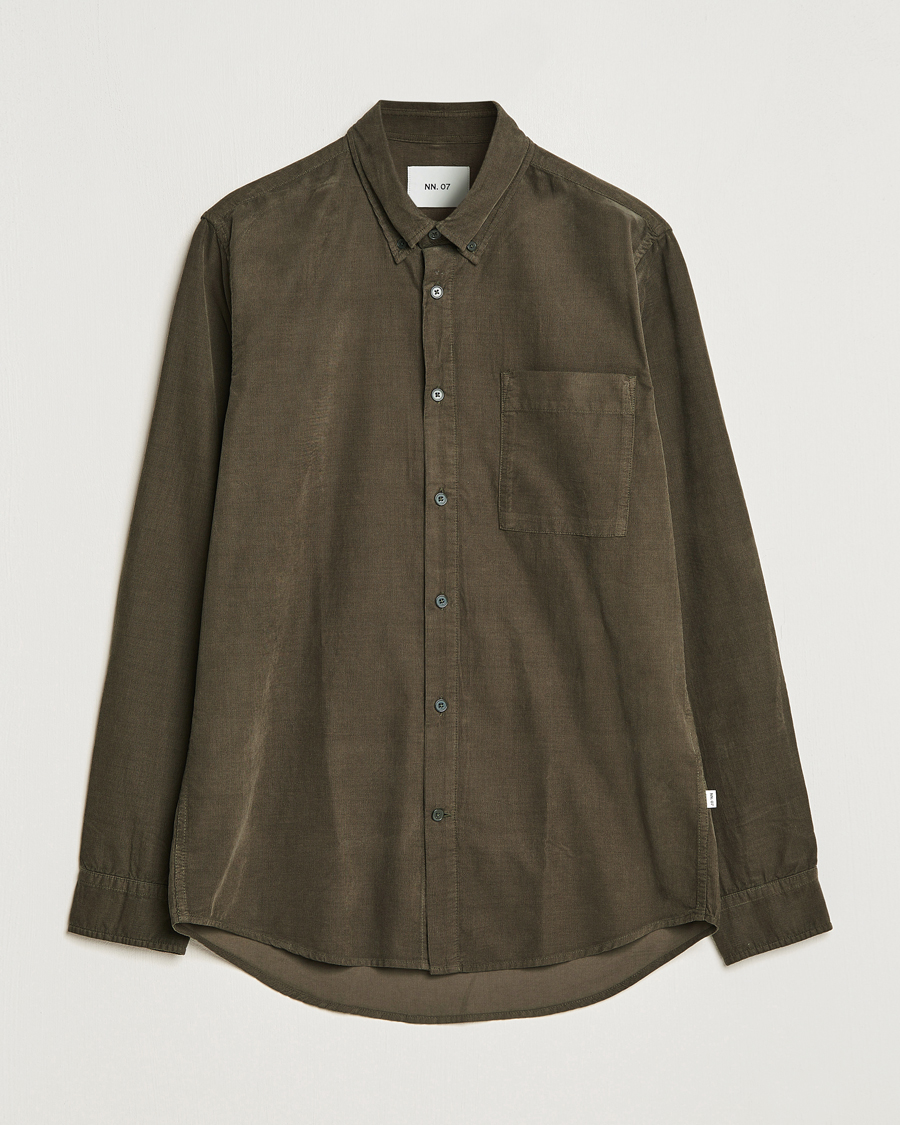Homme | Chemises | NN07 | Arne Baby Cord Shirt Dark Army