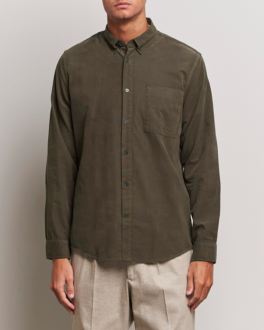 Homme | Chemises | NN07 | Arne Baby Cord Shirt Dark Army