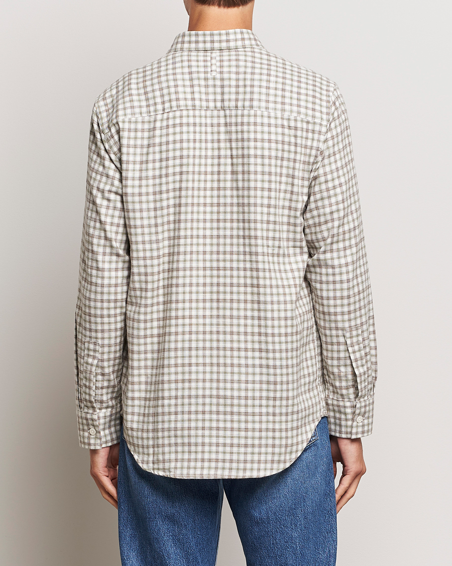 Homme | Chemises | NN07 | Cohen Brushed Flannel Checked Shirt Green/Cream