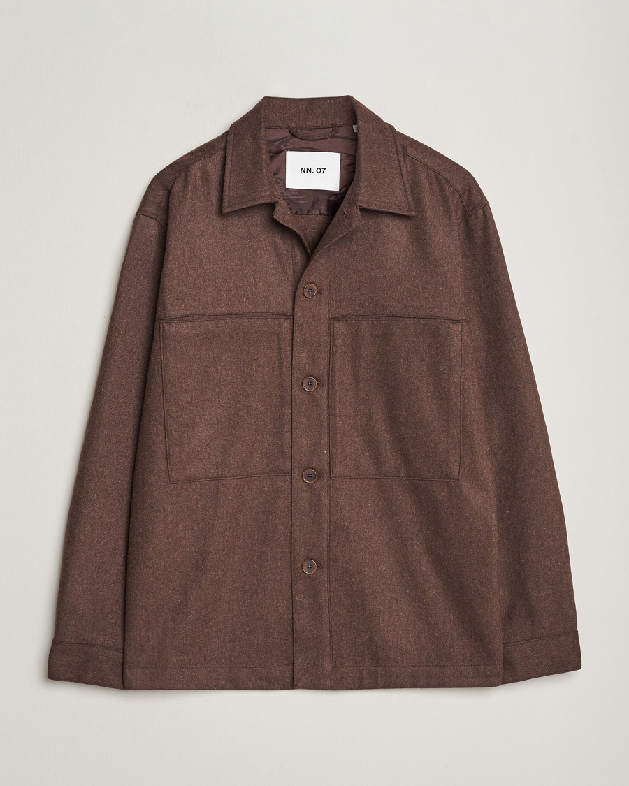 Homme | Chemises | NN07 | Isak Pocket Overshirt Demitasse Brown