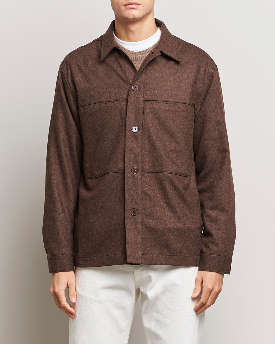 Homme | Chemises | NN07 | Isak Pocket Overshirt Demitasse Brown