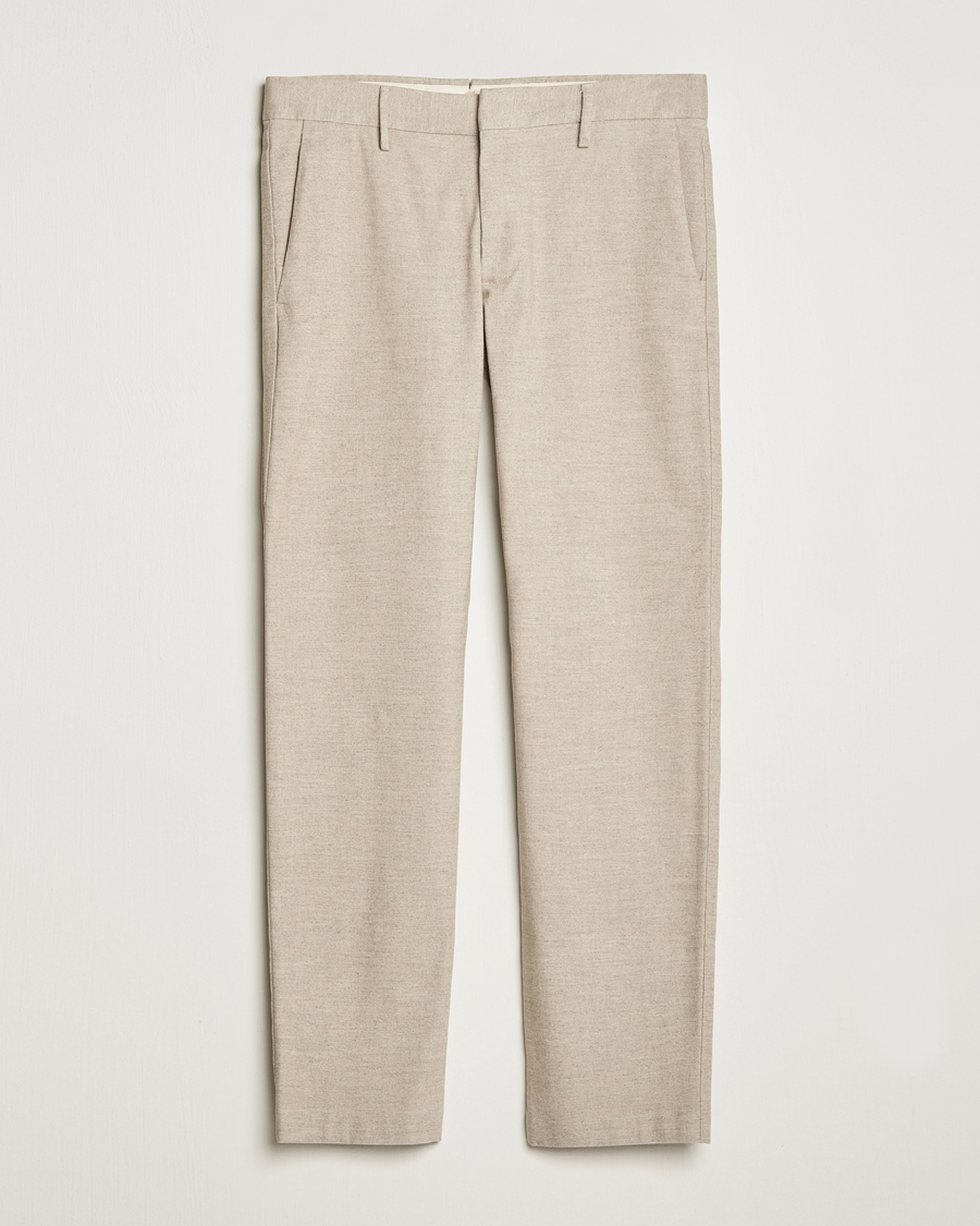 Homme | Pantalons | NN07 | Theo Brushed Cotton Trousers Cement Melange