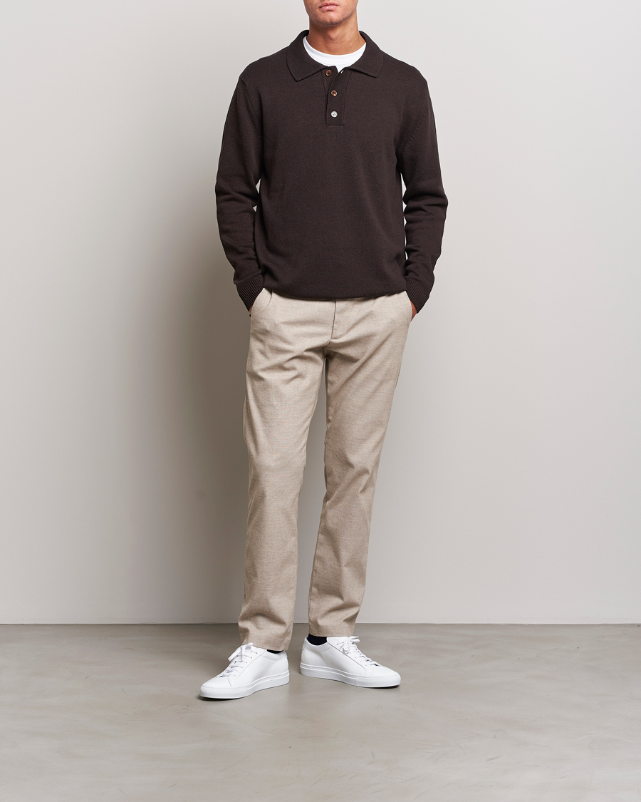 Homme | Pantalons | NN07 | Theo Brushed Cotton Trousers Cement Melange