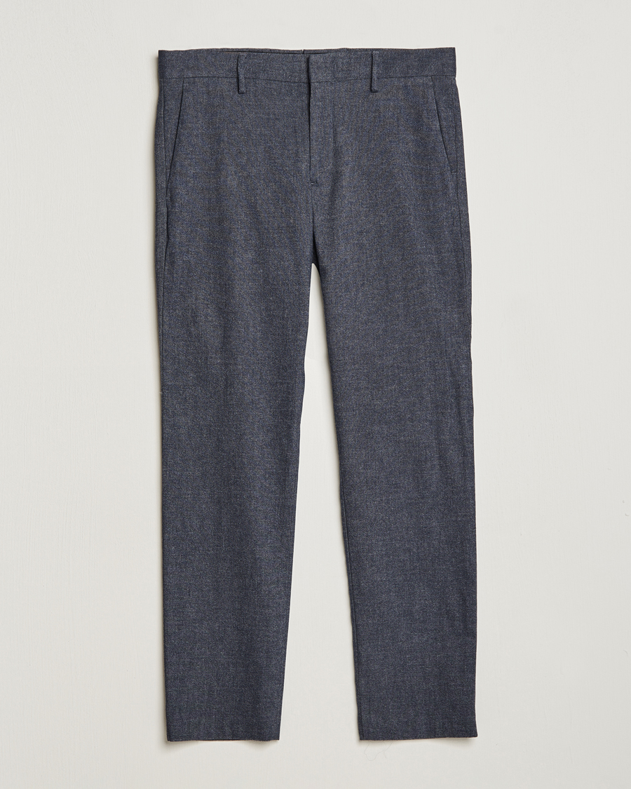 Homme | Pantalons | NN07 | Theo Brushed Cotton Trousers Navy Blue