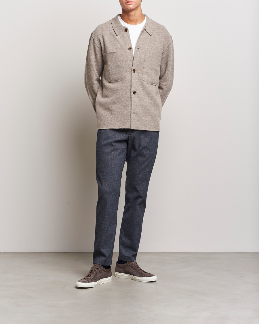 Homme | Pantalons | NN07 | Theo Brushed Cotton Trousers Navy Melange