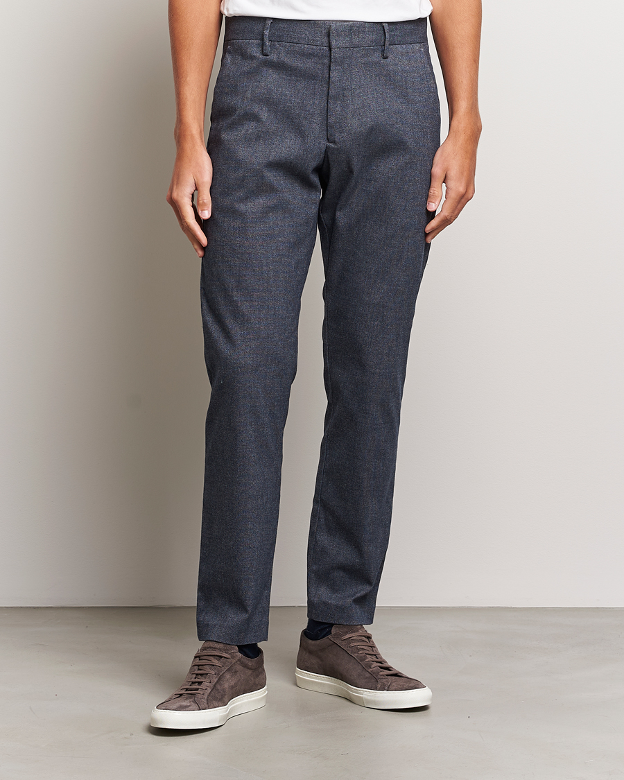 Homme | Pantalons | NN07 | Theo Brushed Cotton Trousers Navy Blue