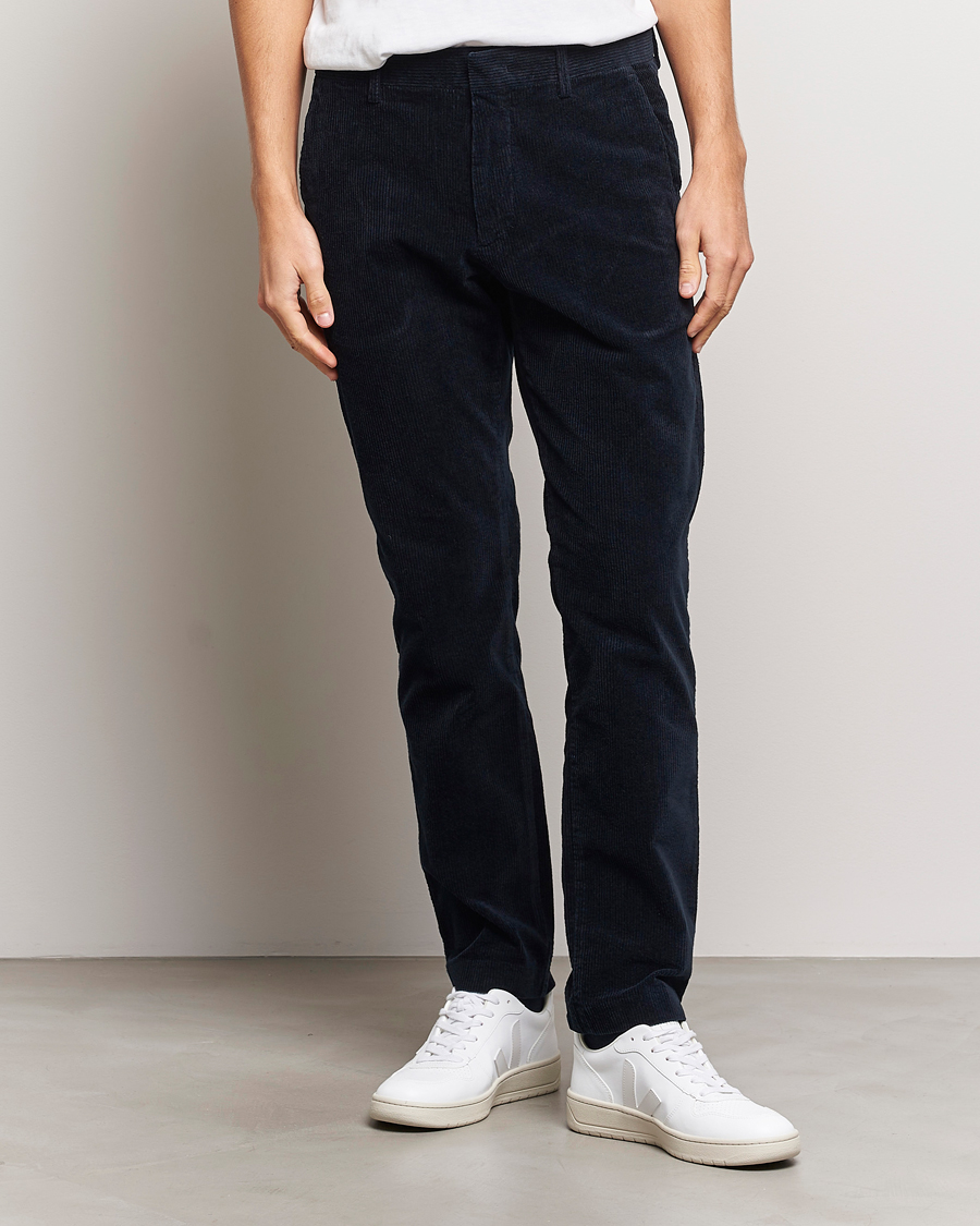 Homme | Pantalons | NN07 | Theo Regular Fit Corduroy Chinos Navy Blue