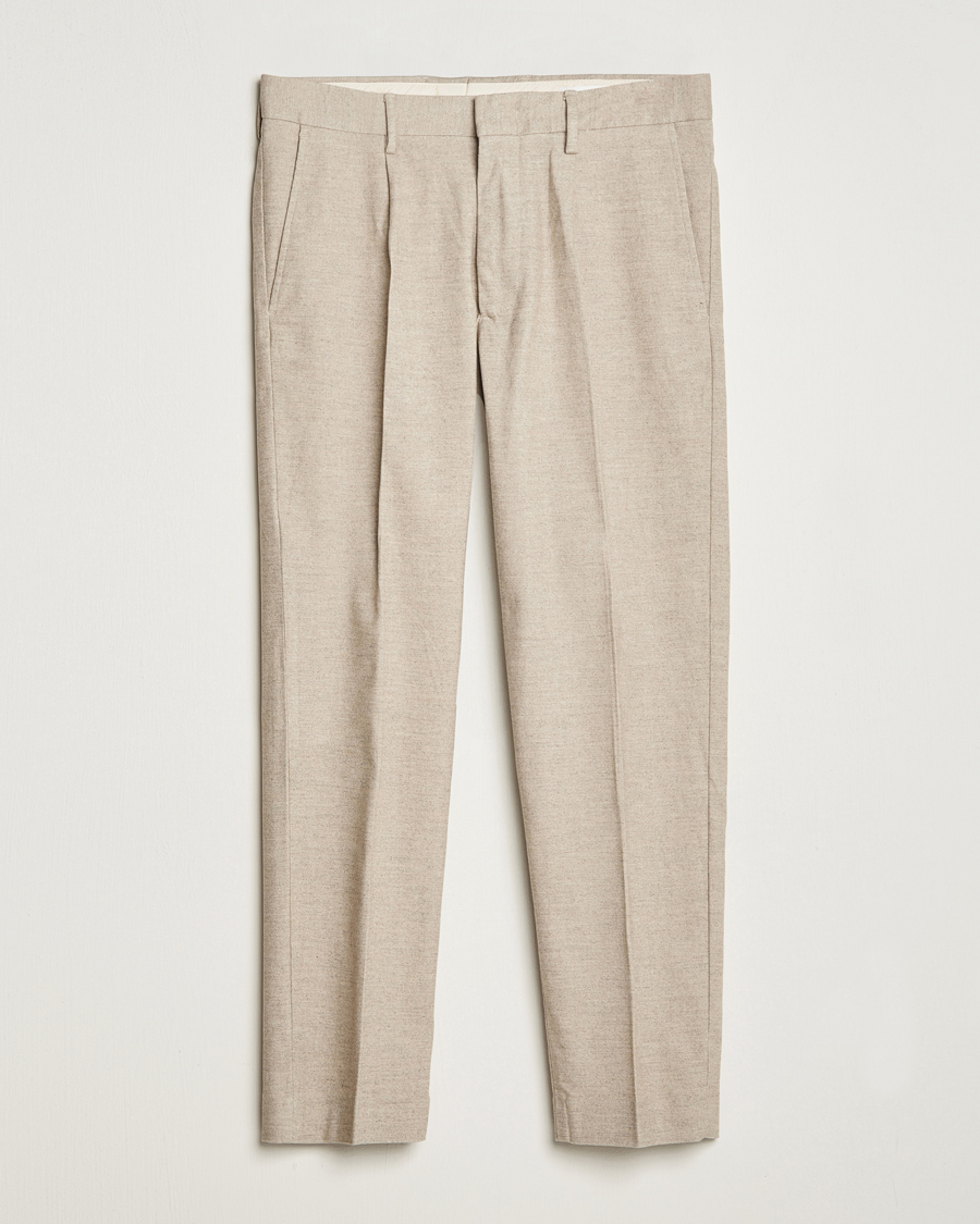 Homme | Pantalons | NN07 | Bill Pleated Structured Trousers Cement Melange