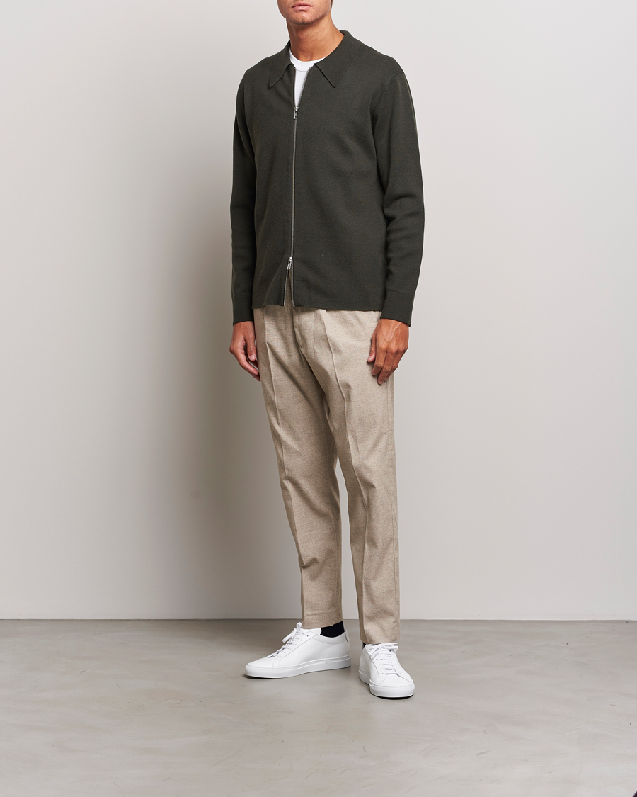 Homme | Pantalons | NN07 | Bill Pleated Structured Trousers Cement Melange