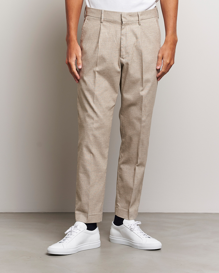 Homme | Pantalons | NN07 | Bill Pleated Structured Trousers Cement Melange