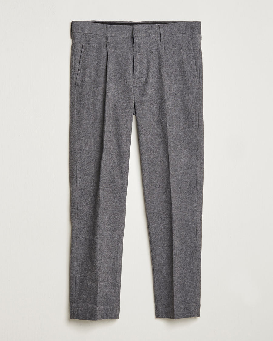 Homme | Pantalons | NN07 | Bill Pleated Structured Trousers Grey Melange