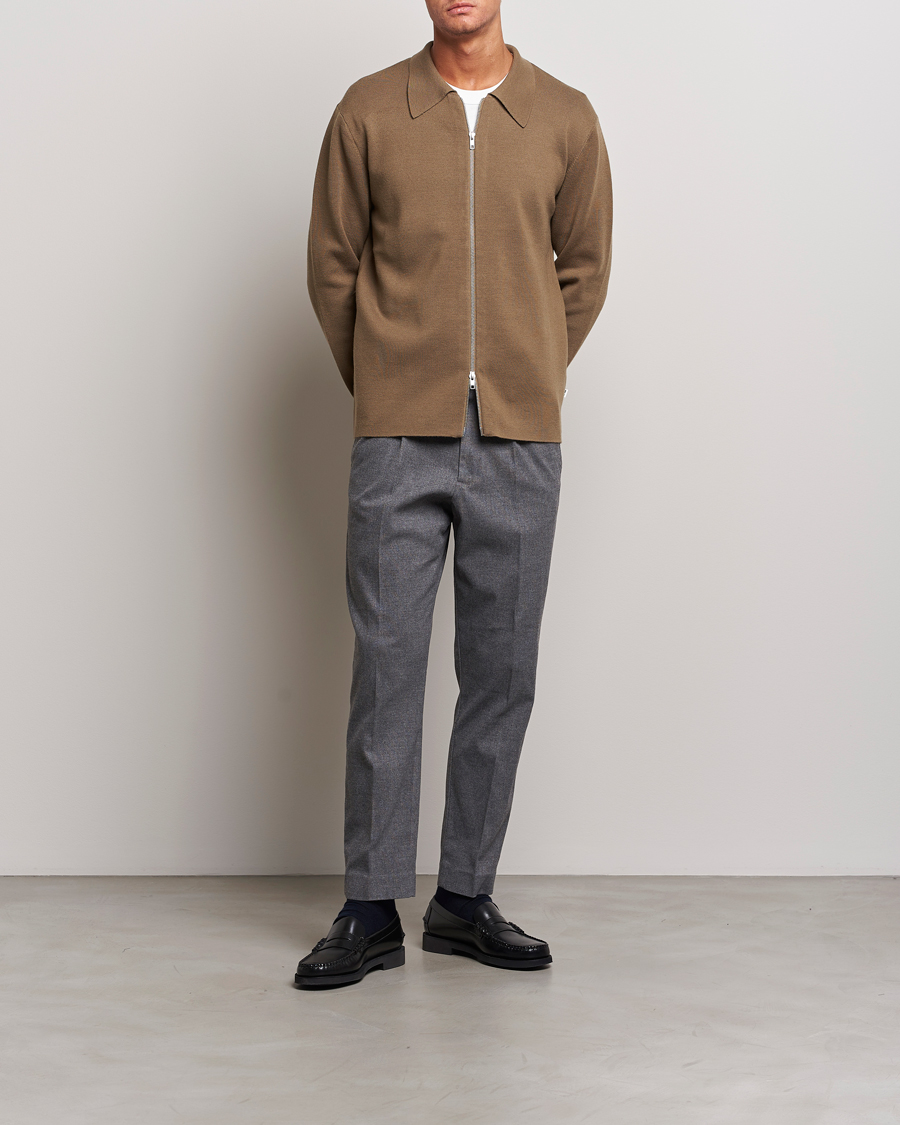 Homme | Pantalons | NN07 | Bill Pleated Structured Trousers Grey Melange