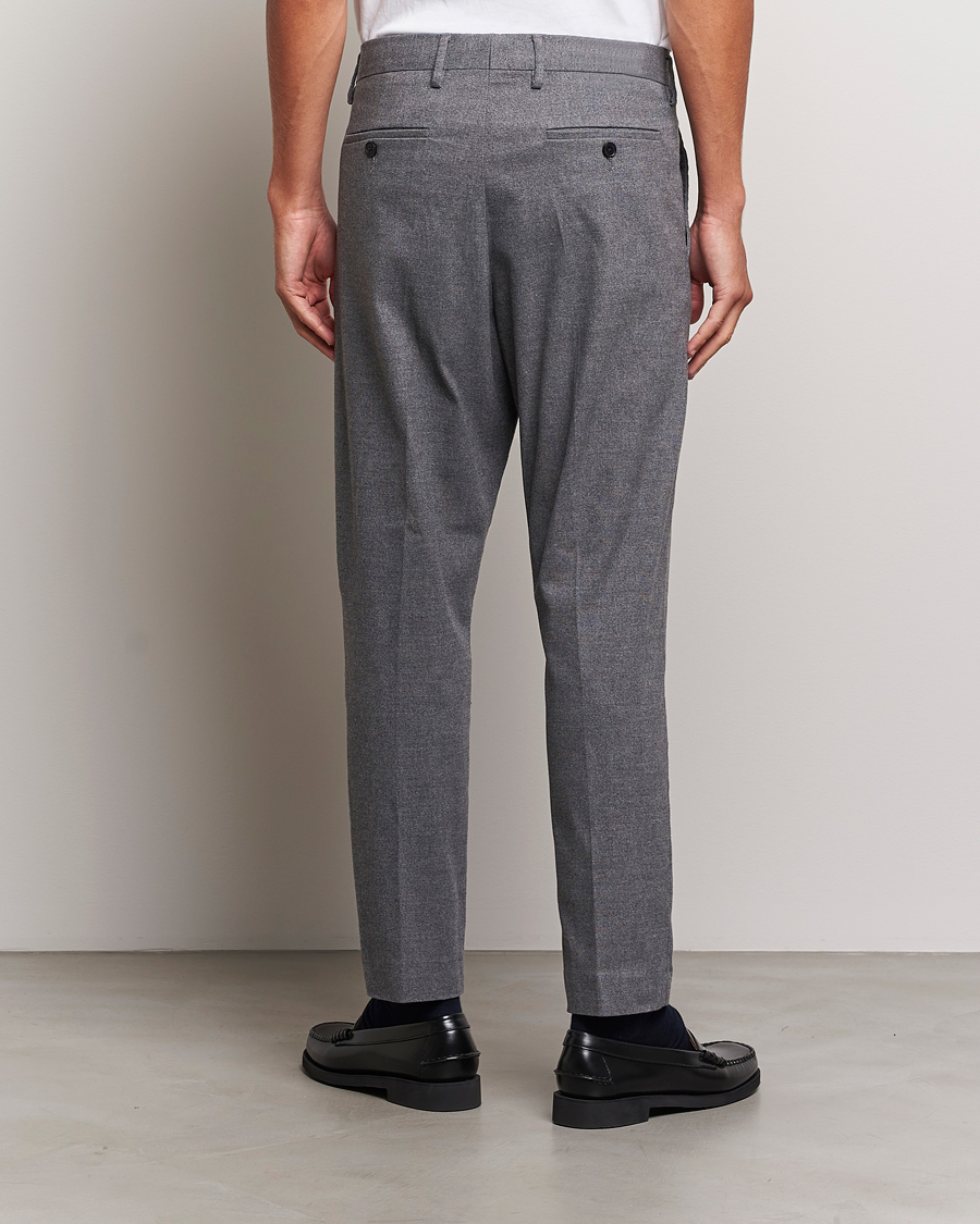 Homme | Pantalons | NN07 | Bill Pleated Structured Trousers Grey Melange