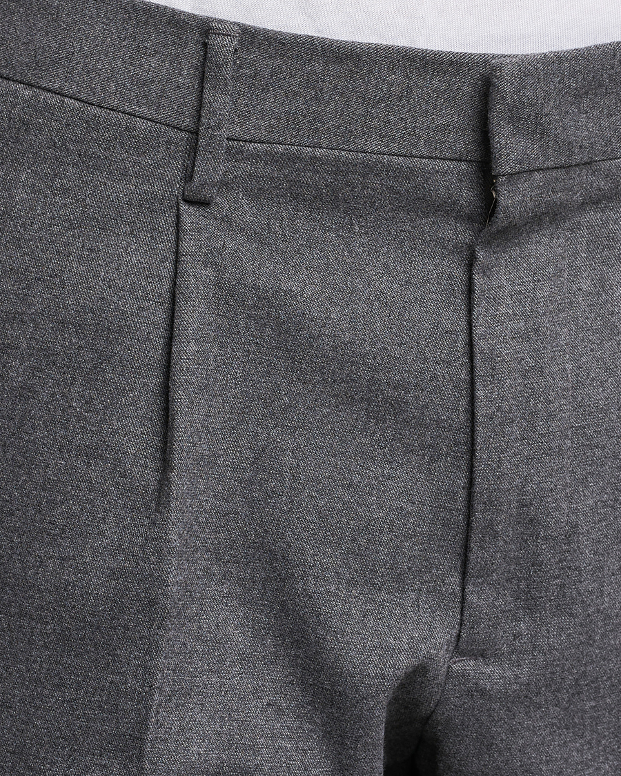 Homme | Pantalons | NN07 | Bill Pleated Structured Trousers Grey Melange