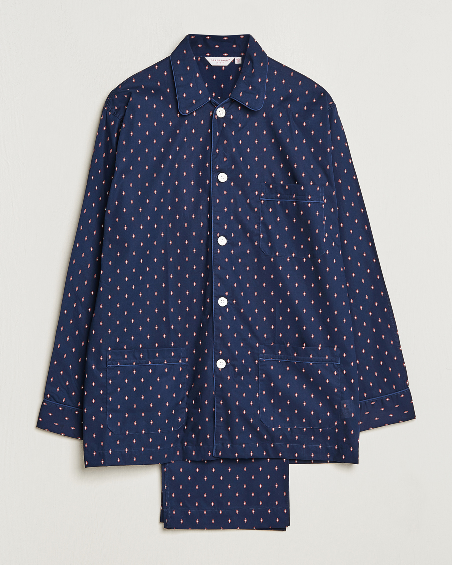 Homme | Peignoirs Et Pyjamas | Derek Rose | Cotton Pyjama Set Navy