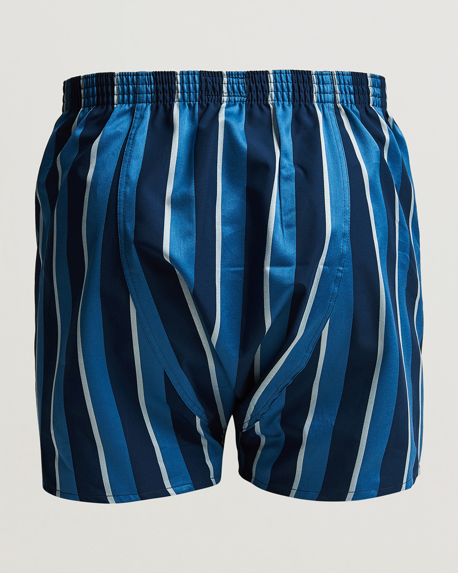 Homme | Sous-Vêtements Et Chaussettes | Derek Rose | Classic Fit Striped Cotton Boxer Shorts Blue Multi
