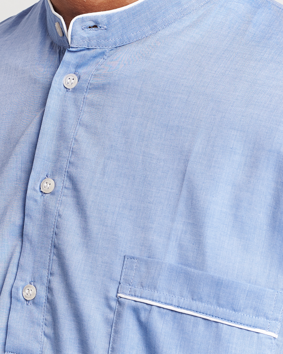 Homme | Derek Rose Cotton Pullover Nightshirt Light Blue | Derek Rose | Cotton Pullover Nightshirt Light Blue