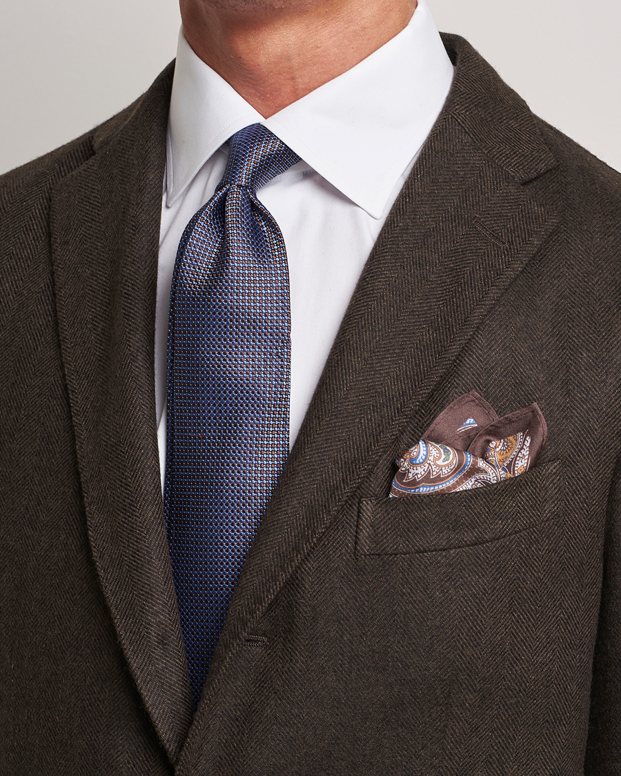 Homme | Amanda Christensen Box Set Silk 8 cm Paisley Tie And Pocket Square Brown | Amanda Christensen | Box Set Silk 8 cm Paisley Tie And Pocket Square Brown