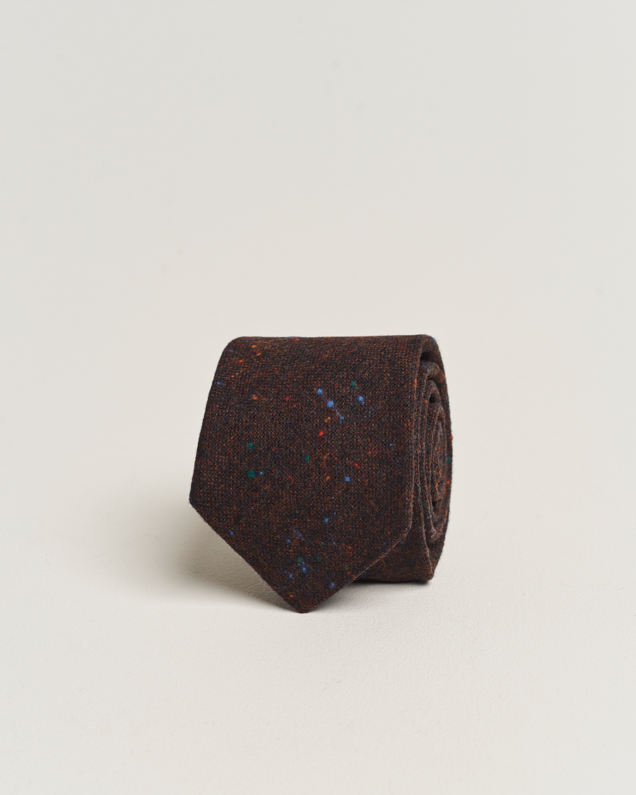 Homme | Amanda Christensen Wool Donegal 8cm Tie Wine | Amanda Christensen | Wool Donegal 8cm Tie Wine