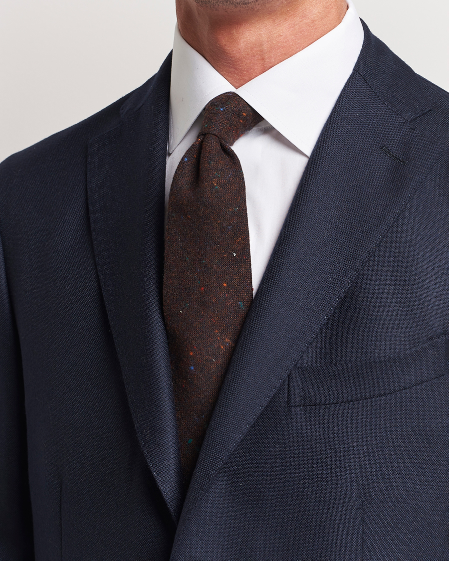 Homme | Amanda Christensen Wool Donegal 8cm Tie Wine | Amanda Christensen | Wool Donegal 8cm Tie Wine