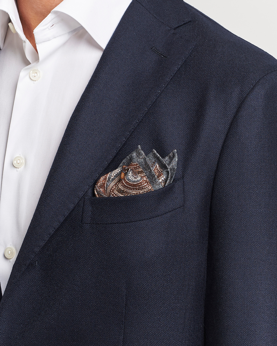 Homme | Amanda Christensen Cotton Flannel Doublefaced Pocket Square Grey | Amanda Christensen | Cotton Flannel Doublefaced Pocket Square Grey
