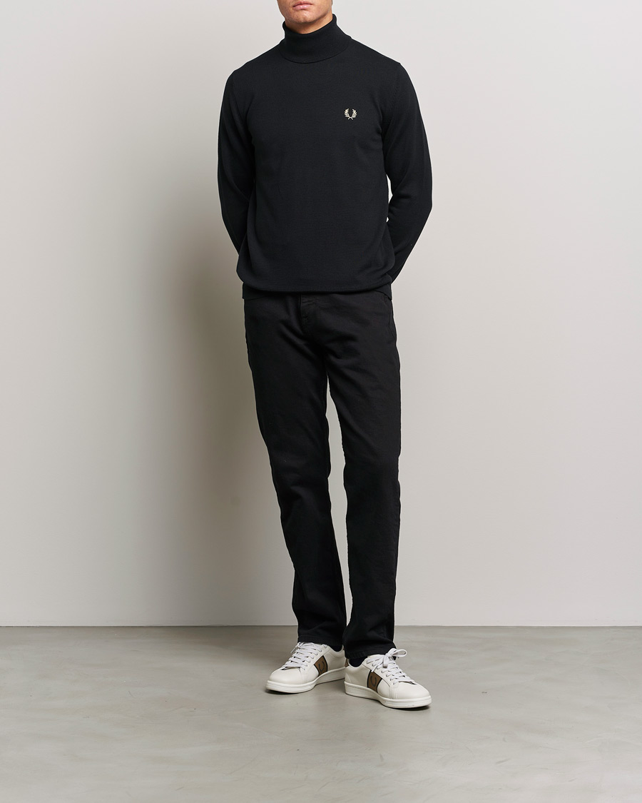 Homme | Pulls Et Tricots | Fred Perry | Knitted Rollneck Jumper Black